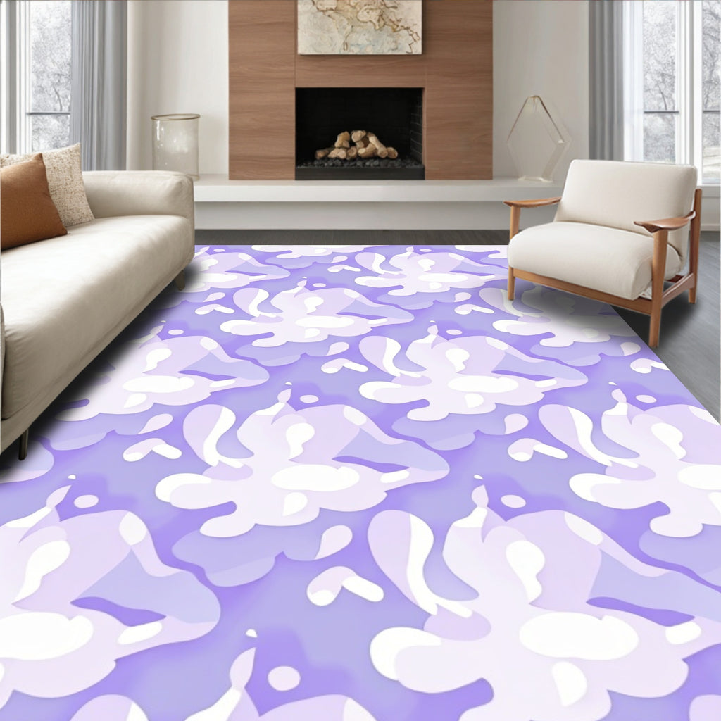 Soft Lavender Abstract Splash Rug