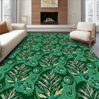Emerald Forest Abstract Foliage Rug