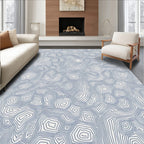 Navy Blue Contour Topography Rug