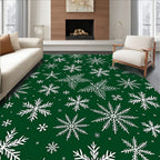 White Snowflake Forest Snowfall Rug