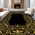 Ornate Gilded Floral Scroll Frame Rug