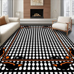 Spooky Halloween Orange Black Pumpkin Bats Rug