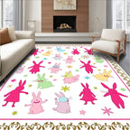 Playful Pink Bunny Sprinkle Collection Rug
