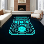 Neon Circuit Board Tech Rug