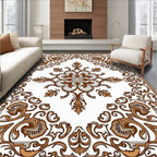 Golden Brown Baroque Floral Medallion Rug