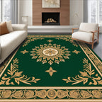 Emerald Green Floral Medallion Rug
