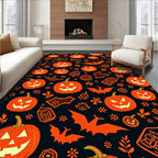 Orange Halloween Pumpkin Collage Rug