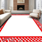 Bold Red Floral Lattice Rug
