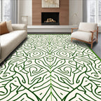 Emerald Green Organic Scrollwork Rug