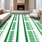 Emerald Green Vertical Stripe Geometric Rug