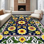 Vibrant Yellow Sunflower Garden Rug