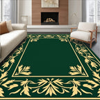 Golden Floral Vine Border Rug