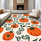 Whimsical Pumpkin Vine Swirls Rug