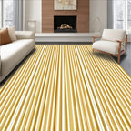 Golden Vertical Stripe Texture Rug