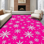 Vibrant Pink Snowflake Scatter Rug