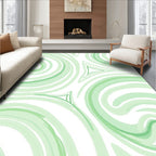 Light Green Swirl Watercolor Abstract Rug
