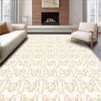 Natural Beige Scarab Repeating Overlay Rug