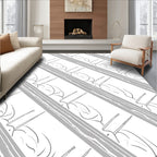Minimalist Gray Diagonal Stripe Rug