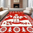 Merry Santa Woodland Scene Rug