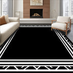 Black and White Geometric Frame Rug