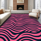 Bold Pink Abstract Wave Rug