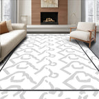 Geometric Gray Repeating Chevron Rug