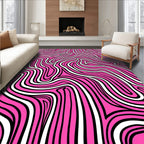 Vibrant Pink Zebra Stripe Abstract Rug