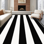Bold Black White Stripe Rug