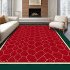 Crimson Cream Organic Cell Network Rug