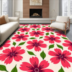 Crimson Blossom Garden Repeat Rug