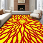 Radiant Red Yellow Burst Rug