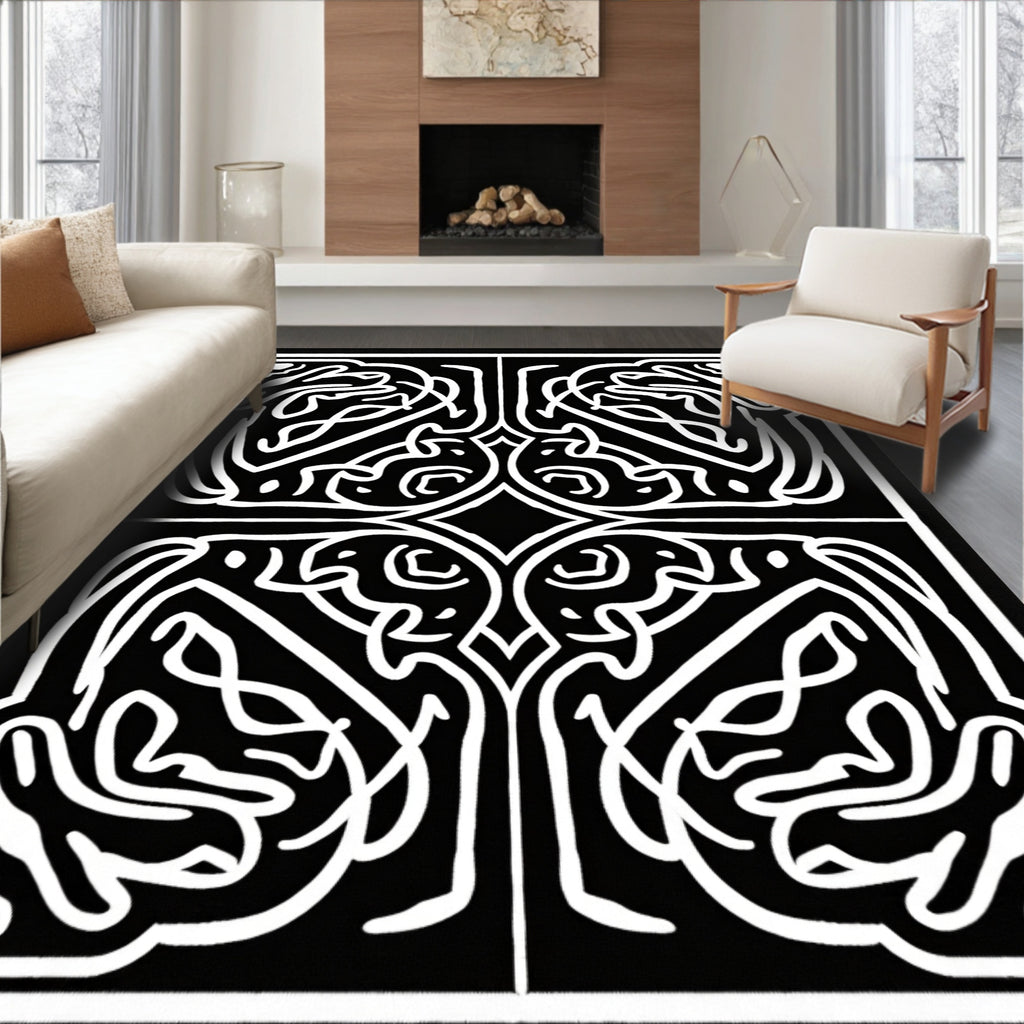 Black And White Celtic Knot Rug