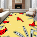 Red Cardinals and Evergreen Branches Rug