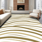 Golden White Wavy Stripe Rug