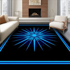 Electric Blue Starburst Frame Rug