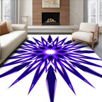 Vibrant Purple Starburst Mandala Rug