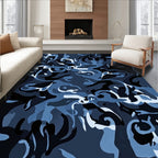 Navy Blue Urban Camouflage Splash Rug