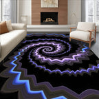 Luminous Purple Electric Spiral Rug