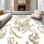 Gold Floral Vine Whimsical Nature Rug