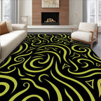 Lime Green Swirl Triangles Rug