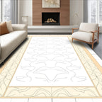 Abstract Peach Linear Lip Arrangement Rug