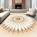 Radiant Sunburst Mandala Medallion Rug