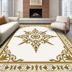 Golden Medallion Sunburst Border Rug