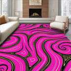 Bold Magenta Swirl Abstract Rug