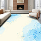 Pale Blue Abstract Watercolor Splatter Rug