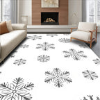 Gray Snowflake All Over Printed Rug