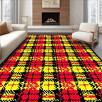 Red Yellow Black Plaid Lines Rug