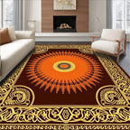 Crimson Sunburst Border Rug