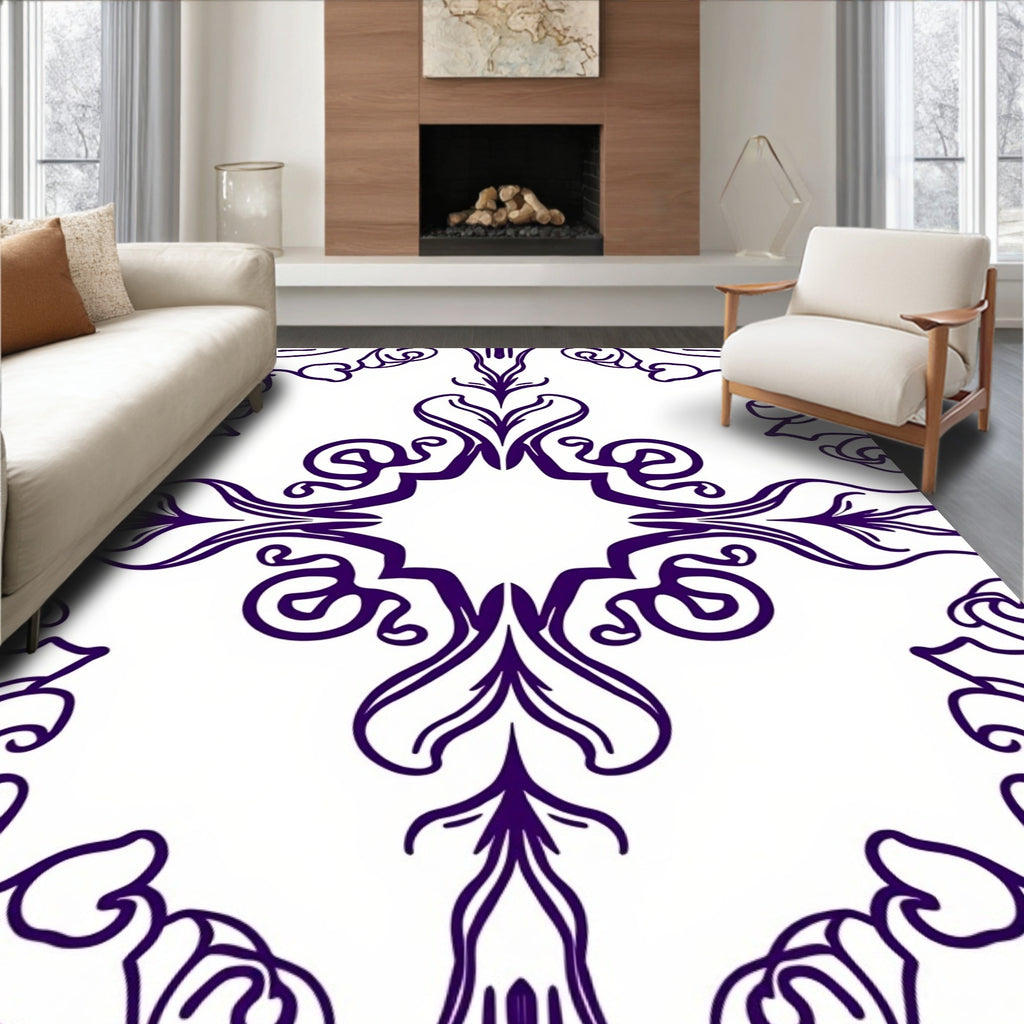 Deep Purple Flourish Medallion Rug