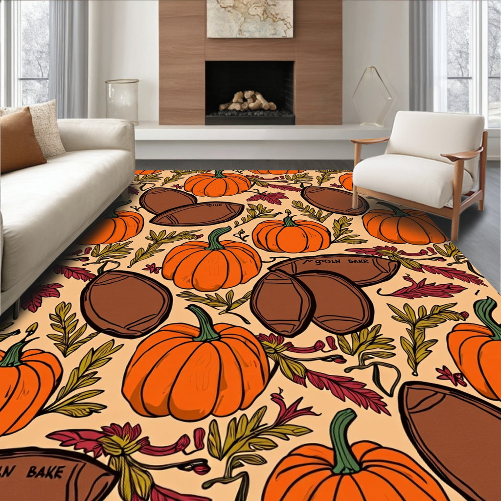 Harvest Pumpkin Leaf Autumn Rug